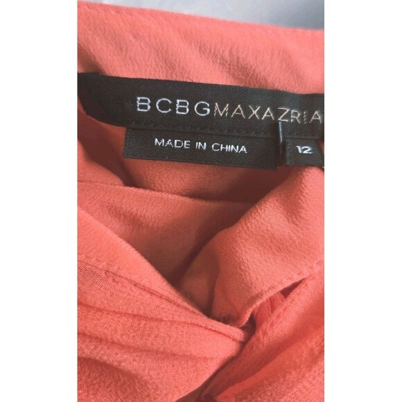 BCBG Max Azria Silk Halter Top Crop Blouse Women's 12 Orange Ethereal NWT - Picture 7 of 9